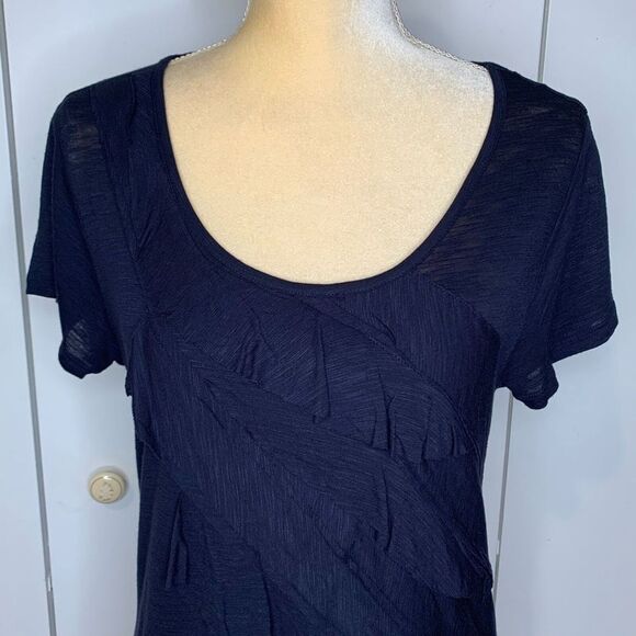 Women’s Blue Top Ruffled Medium Coldwater Creek - Picture 7 of 8